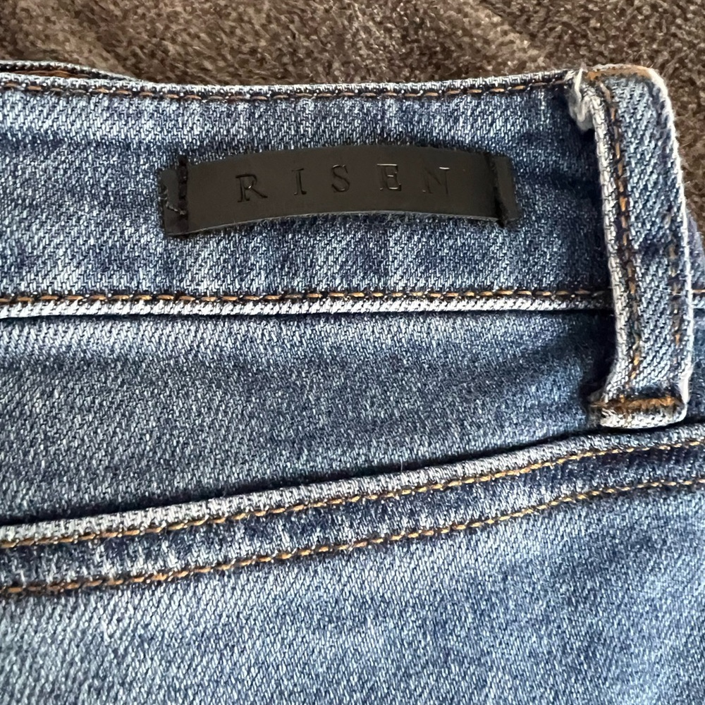 Risen Classic Blue Flare Jeans with Natural Fading - Picture 3 of 5